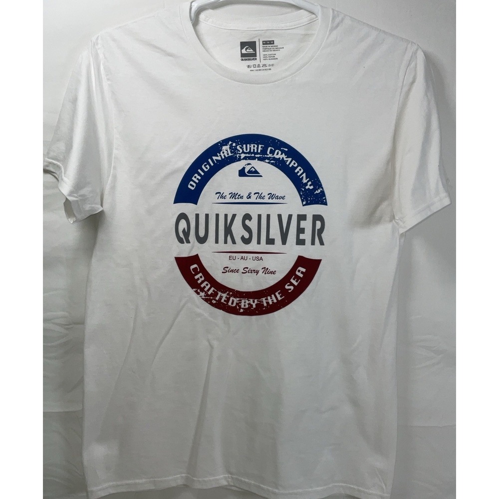 NWOT Men's Quicksilver Surf Company Graphic Short Sleeve T-Shirt White - Medium